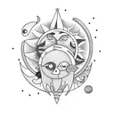 Sun and Moon tattoo design idea