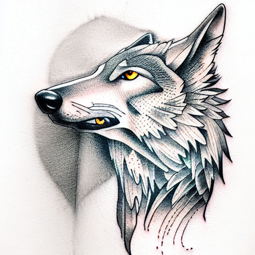 Wolf and Raven tattoo design idea