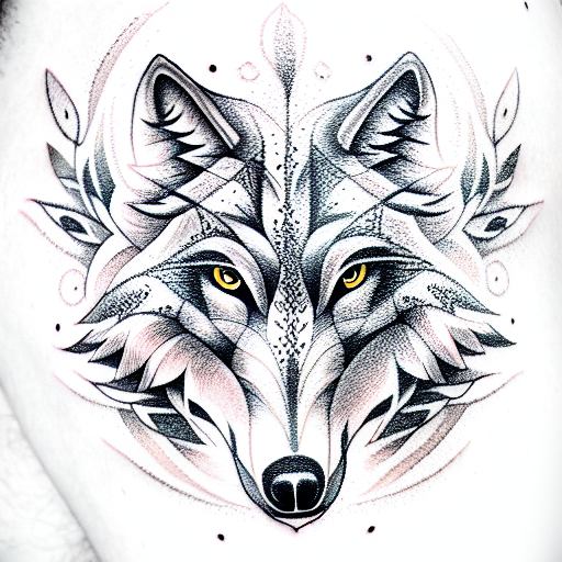 fullbody wolf tattoo design idea