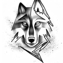 Wolf prowling tattoo design idea