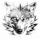Wolf prowling tattoo design idea