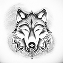 Wolf prowling tattoo design idea