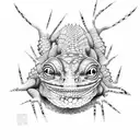 gecko, gears and AI tattoo design idea
