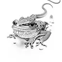 gecko, gears and AI tattoo design idea