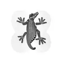 top down view of gecko, then integrate gears tattoo design idea