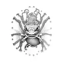 top down view of gecko, then integrate gears tattoo design idea
