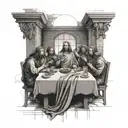 A modern interpretation of the Last Supper featuring unique linework and shading techniques tattoo design idea