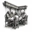 A modern interpretation of the Last Supper featuring unique linework and shading techniques tattoo design idea
