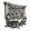 A modern interpretation of the Last Supper featuring unique linework and shading techniques tattoo design idea