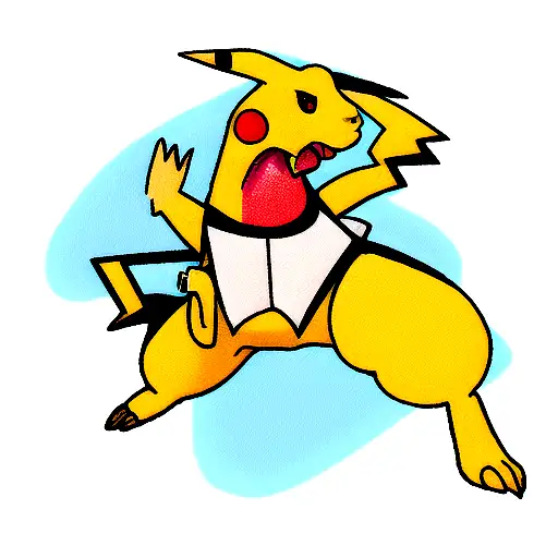 Pikachu riding Charizard  tattoo design idea