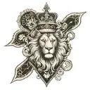 king of spades English lion tattoo design idea