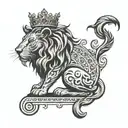 king of spades English lion tattoo design idea