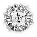 grandfather clock tattoo design idea