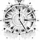 grandfather clock tattoo design idea