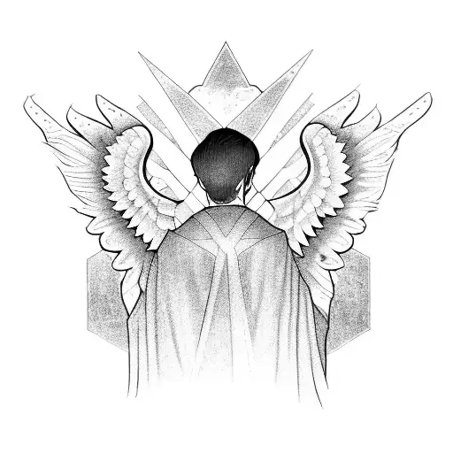 angel rip Dracula and mirrors  tattoo design idea