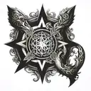 alpha and omega tattoo design idea