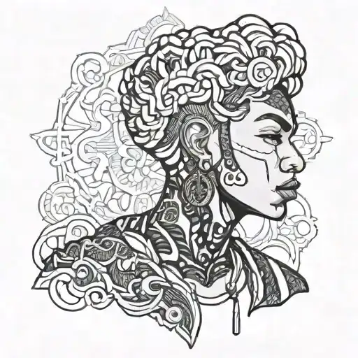 androgynous black boy wearing neon lace tattoo design idea