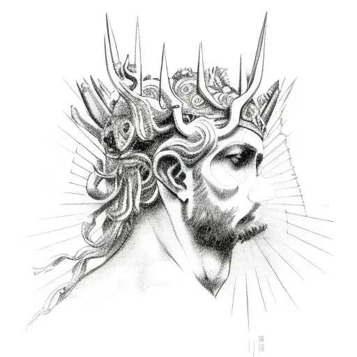 pagan god tattoo design idea