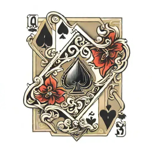 A of spades playing card tattoo design idea