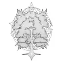 medieval tree tattoo design idea