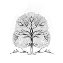 medieval tree tattoo design idea