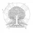 medieval tree tattoo design idea