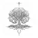 medieval tree tattoo design idea
