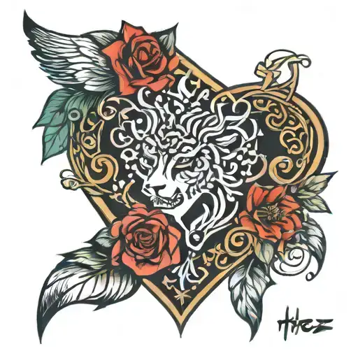 Herz tattoo design idea