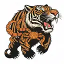1998 date of birth with tiger head and crab beside tattoo design idea