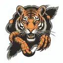 1998 date of birth with tiger head and crab beside tattoo design idea