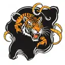 1998 date of birth with tiger head and crab beside tattoo design idea