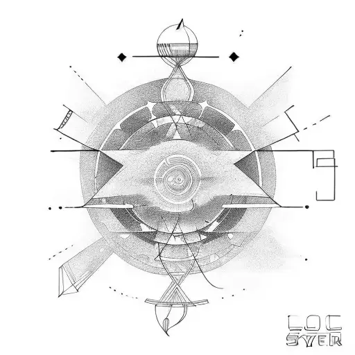 linear solar system tattoo design idea
