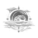 vertical solar system tattoo design idea