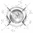 vertical solar system tattoo design idea