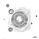 vertical solar system tattoo design idea