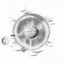 vertical solar system tattoo design idea