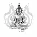 buddha dragon tattoo design idea