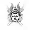 buddha dragon tattoo design idea