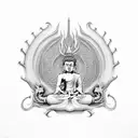 buddha dragon tattoo design idea
