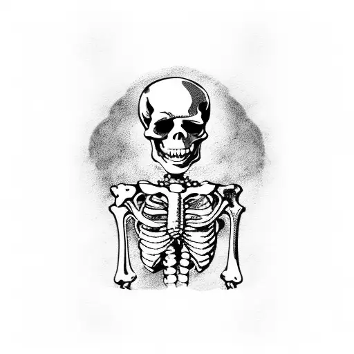 Skeleton drinking beer tattoo design idea