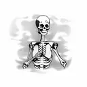 Skeleton drinking beer tattoo design idea