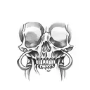 Skeleton drinking beer tattoo design idea