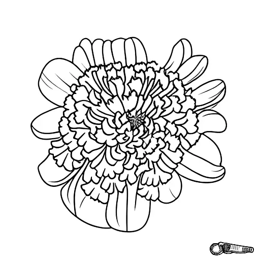 carnation, chrysanthemum, larkspur, aster tattoo design idea