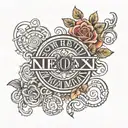 roman numerals dec 10 1969 and strength text underneath and infinity  tattoo design idea