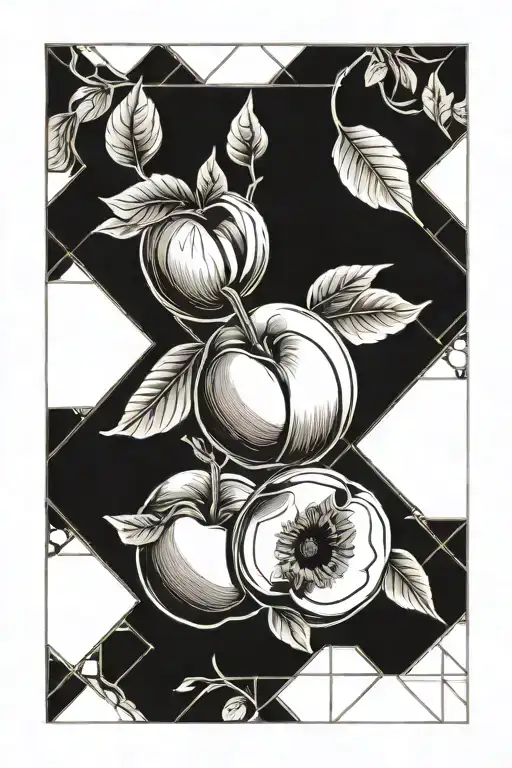 peach fruit tattoo design idea