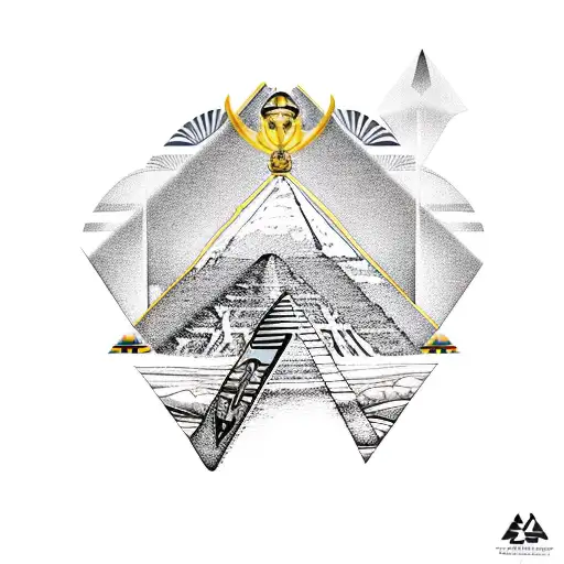 Egyptian princes, pyramids, ufo, king tut tattoo design idea
