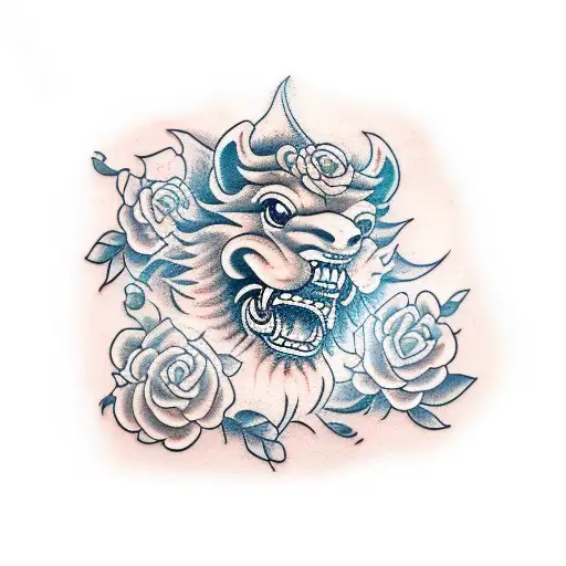 Foo Dog tattoo design idea