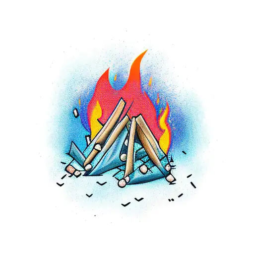 bonfire tattoo design idea