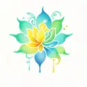 OM design powerful. use vibrant colors and gradients. tattoo design idea