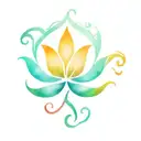 OM design powerful. use vibrant colors and gradients. tattoo design idea